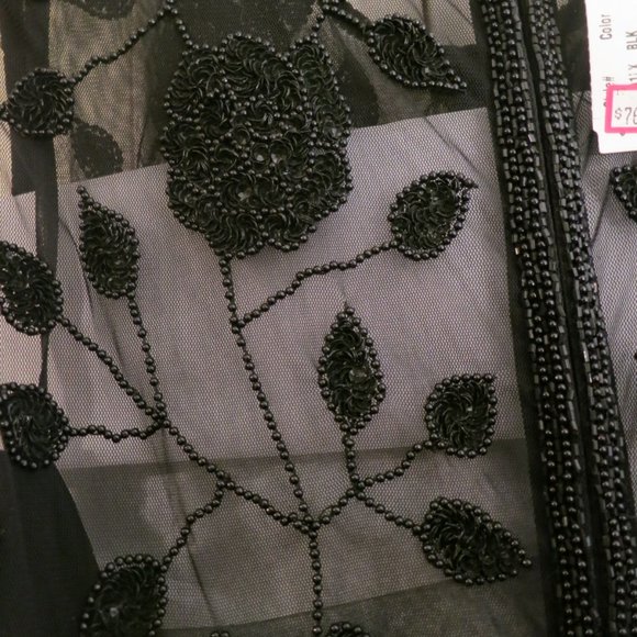 Formal Black Beaded Gown - Picture 3 of 7